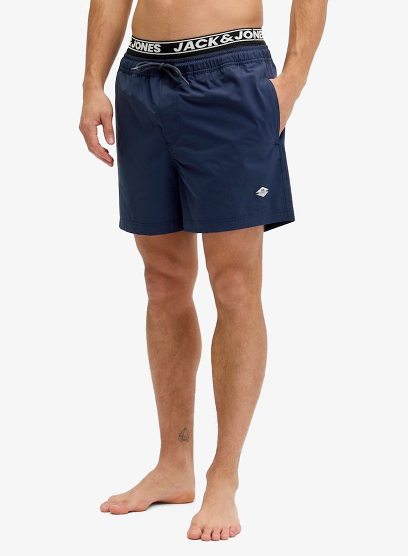 JACK & JONES Logo Drawstring Swim Shorts - Image 1